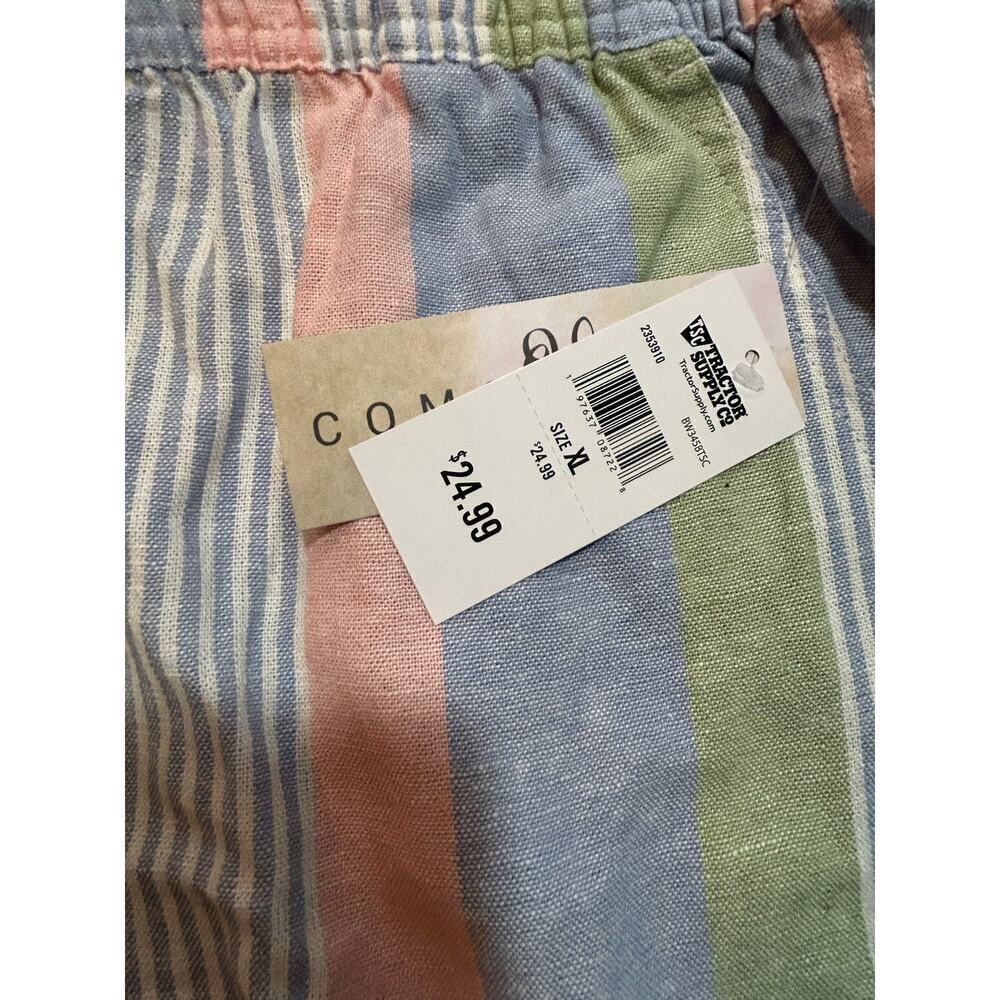 como Vintage Pastel Striped Drawstring Shorts - Women's XL - NWT - Picture 5 of 8